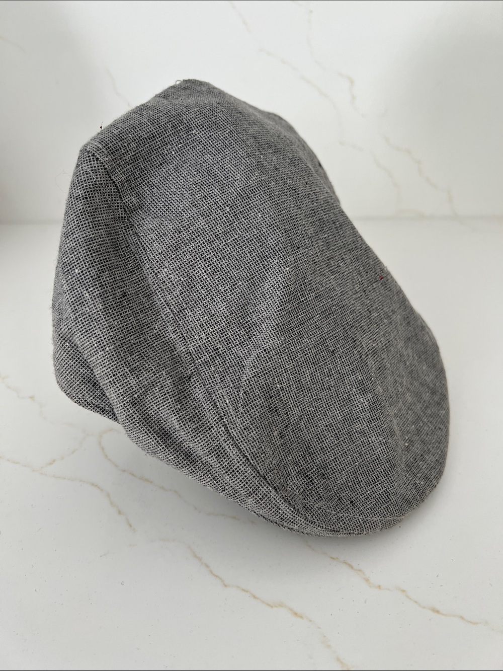 Pamoa Gray Flat Newsboy Cap with Dot Lining